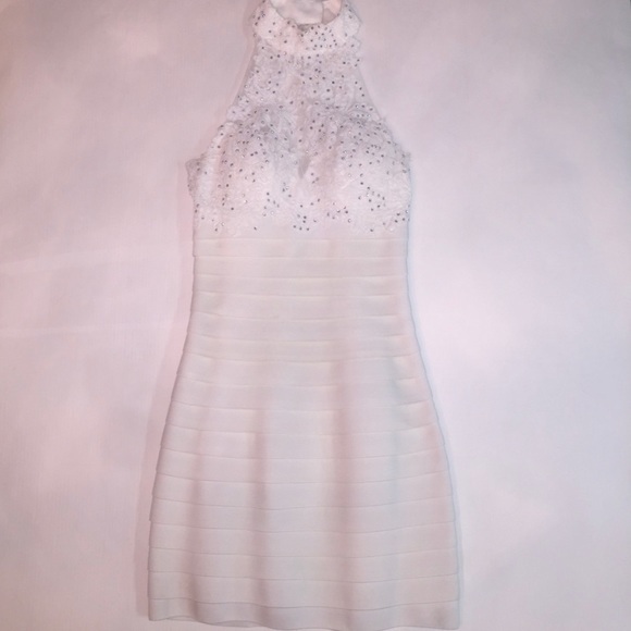 Sherri Hill White Bandage Dress Size 0 - Picture 7 of 8